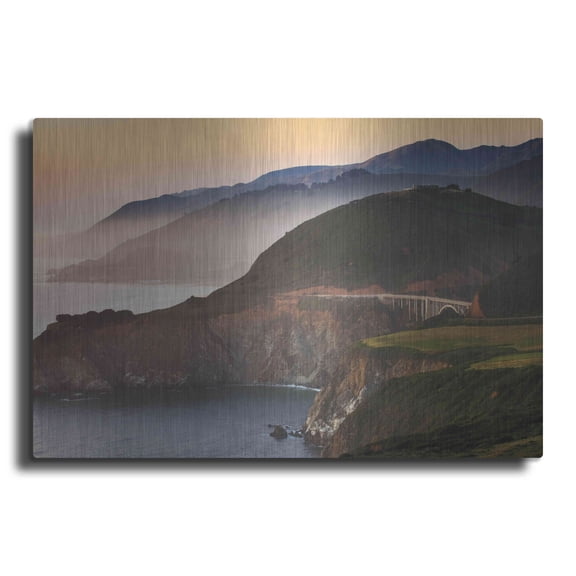Luxe Metal Art 'Big Sur I' by Alan Majchrowicz, Metal Wall Art, 16"x12"