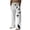 White, variant on WREESH Men's Summer Beach Pants Cotton Linen Wide Leg Pants Printed Drawstring Sports Pants Casual Pants Green
