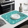 thumbnail image 3 of Floral Dish Drying Pad with Daisy Pattern for Kitchen Counter Microfiber Absorbent Foldable Dish Rack Mat Summer Spring Drainer Mat 16x18 Inch, 3 of 7