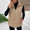 thumbnail image 3 of Cmfcve Plus Size Hooded Puffer Vest for Womens Full Zip Sleeveless Quilted Vest Winter Warm Outerwear Jackets with Zipper Pockets, 3 of 7