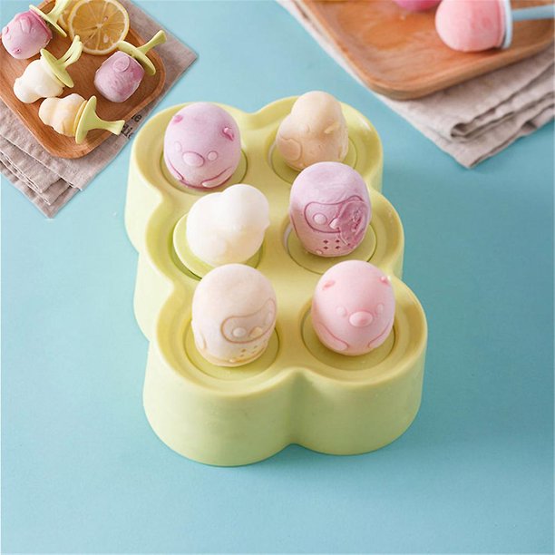 Molde para hacer paletas de bricolaje de 6 rejillas Molde para paletas de yogur helado hecho en casa
