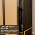 thumbnail image 7 of BELLEZE Shoe Rack for Entryway, Free Standing Storage Cabinet with Rattan Sliding Door for Living Room and Bathroom - Dana(Brown), 7 of 7