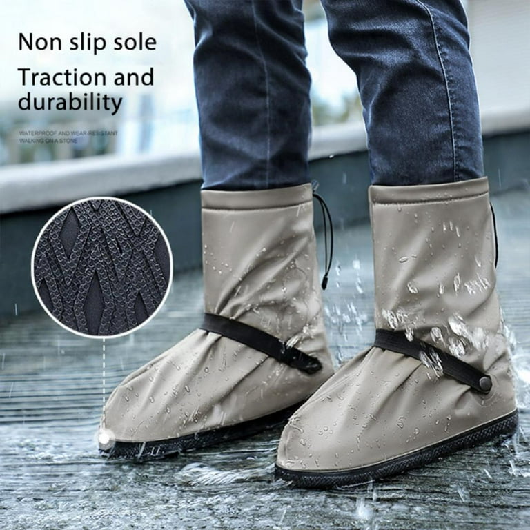 1 Pair Silicone Waterproof Shoe Covers, Rain Shoe Covers for Men Women,  Anti Slip Foldable Waterproof Reusable Shoe Protector for Cycling Fishing  Hiking(Medium) 