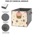 thumbnail image 5 of Collapsible Oxford Fabric Storage Cubes with Handles, Large Mid Foldable Oxford Cloth Bins Set of 2/6, Closet Organizers for Shelves Clothes Home Kitchen Toy - Snow Cake Gift Christmas, 5 of 7