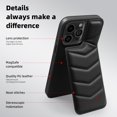 thumbnail image 3 of For iPhone 15 Pro Case,Puffer Adjustable Stand Compatible with Magsafe Soft Puffy Quilted Leather Full Body Shockproof Protective Phone Case,Black, 3 of 8