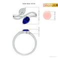 thumbnail image 5 of ANGARA Natural Tanzanite and Diamond Bypass Ring with Leaf Motif in 14K White Gold for Women (Size-7x5mm) | December Birthstone, Birthday, Anniversary, Jewelry Gift for Women | Natural Tanzanite Ring, 5 of 10