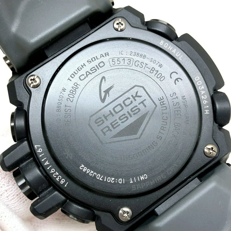 Authenticated Used G-SHOCK CASIO Casio watch GST-B100XB-2A G-STEEL G steel Bluetooth toughness carbon smartphone link tough solar black blue analog