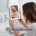 thumbnail image 6 of Jerdon Lighted Makeup Mirror with 5X Magnification - Rectangular Tabletop Vanity Mirror with Bright LED Lighting, Nickel Finish, 6.5" x 9" - Model JRT910NL, 6 of 8