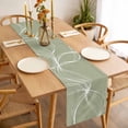 thumbnail image 3 of Sage Green Table Runner - 90 Inch Long, Kitchen Dining Table Runner Dresser Scarves, Minimalist Abstract Modern White Art Farmhouse Decor for Coffee Tables Wedding Party Banquet, 3 of 8