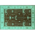thumbnail image 1 of Ahgly Company Indoor Rectangle Oriental Turquoise Blue Industrial Area Rugs, 8' x 12', 1 of 4