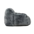 thumbnail image 3 of Benjara 45 Inch Bean Bag Chair, Memory Foam, Faux Rabbit Fur, Grayish Blue, 3 of 5