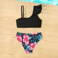 thumbnail image 5 of WEIYLL Swimsuit For Girls Sport One Shoulder Ruffles Bikinis Triangle Briefs Kids Beachwear 2 Pcs for 9-10 Years, 5 of 8