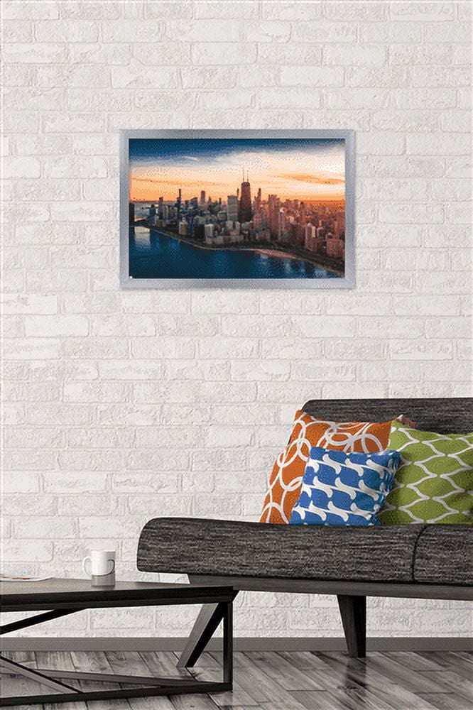 Cityscapes - Chicago, Illinois Wall Poster, 14.725" x 22.375", Framed