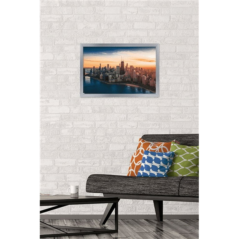 Cityscapes - Chicago, Illinois Wall Poster, 14.725 x 22.375, Framed 