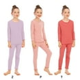 thumbnail image 7 of URMAGIC Boy Girl Pajama Set 5-14 Years Kids Solid color Jammies Cotton Long Sleeve Sleepwear Ruffled Shirring Loungewear, 7 of 7