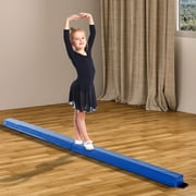 8\' Folding PU Leather Gymnastics Floor Balance Beam (Blue)