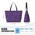 thumbnail image 4 of Fotbe Purple Leopard Bolsa de Viaje para Playa - Resistente al Agua, Bolsa Tote de Gran Capacidad y Ligera con 7 Bolsillos para Mujeres y Hombres, 4 of 7