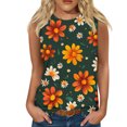 thumbnail image 1 of Snorda Débardeurs pour Femmes Grande Taille Mode Féminine Décontractée Été Imprimé Sans Manches Col Rond Haut Blouse Débardeur P-5TG, 1 of 5