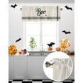 thumbnail image 5 of Halloween Valances for Windows Boo Cobweb Window Curtain Rod Pocket Black Stripes Retro Holiday Window Treatment Decor Valances for Kitchen Living Room Bedroom 54x18in, 5 of 7