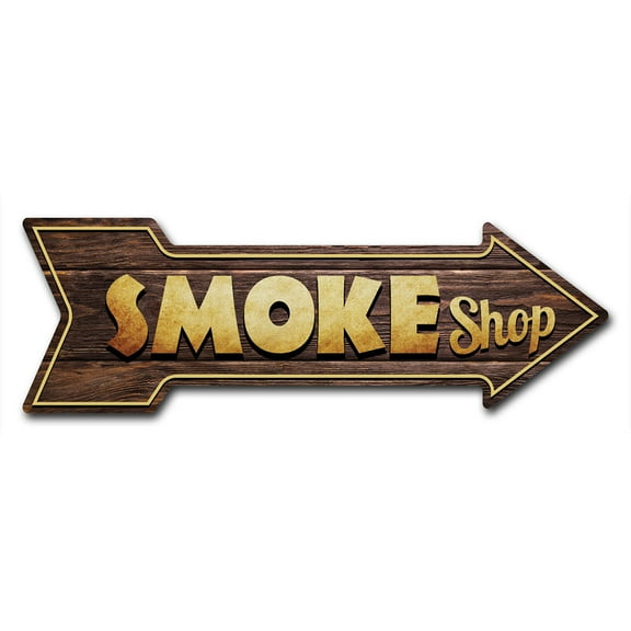 SignMission P-ARROW12-999612 12 x 36 in. Wide Smoke Shop Arrow Sign