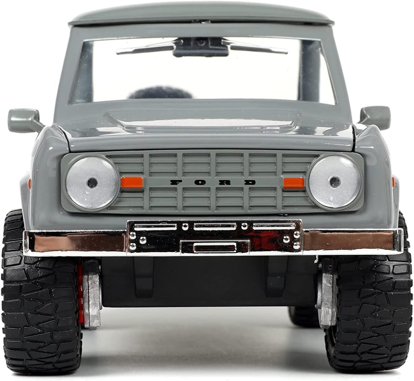 1973 Ford Bronco Pickup Truck Gray with Black Stripes with Extra Wheels "Just Trucks" Series 1/24 Diecast Model Car by Jada