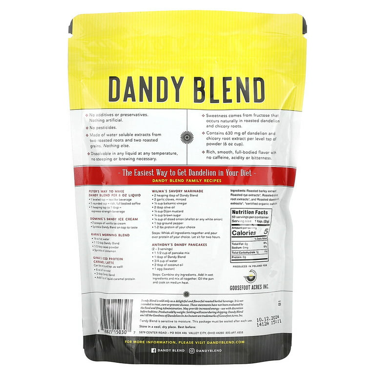 Dandy Blend Herbal Beverage Tea - 25 Single Serving Packs –  4TheHealthofitLLC