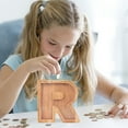thumbnail image 1 of Taotanxi Clearance Sale!Personalized Wooden Name Money Box Wooden Deposit Box Twenty Six English Letters, 1 of 5