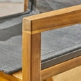 thumbnail image 3 of Elisa Outdoor Acacia Wood Dining Set with Mesh Seats, Teak, Black, 3 of 7