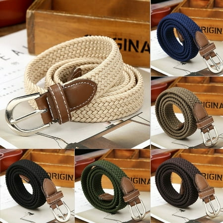 belt elastic woven stretch jeans canvas leather