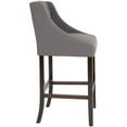 thumbnail image 4 of Home Square 30" Tufted Bar Stool in Dark Gray and Walnut - Set of 3, 4 of 5