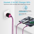 thumbnail image 2 of Type C Charger USB C Cable Fast Charging Cable 6FT with USB Wall Charger Block,Hootek USB A to USB C Type C Cable 2 Port USB C Charger Block for Android Charging Cords USB-C Phone Cables, Pink, 2 of 7