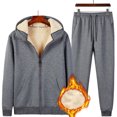 thumbnail image 1 of goowrom Men Solid Color Long Sleeve Cardigan and Trousers or Crop Pants, 1 of 3