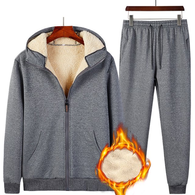goowrom Men Solid Color Long Sleeve Cardigan and Trousers or Crop Pants