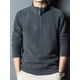 thumbnail image 3 of Sudadera de manga larga con media cremallera y otoño para hombre, jersey de cuello alto de forro polar, ropa de calle Y2K de color sólido, 3 of 5