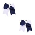 thumbnail image 1 of Sonducket Banda para el cabello grande Nudo de lazo Elástico Adornos a juego de color Coleta Titular Cabellos Cuerda Scrunchies Accesorios Azul azul marino+blanco 2Conjunto, 1 of 6