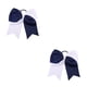 thumbnail image 4 of Qarigey Banda para el cabello grande Nudo de lazo Elástico Color a juego Estilo pijo Coleta Titular Pelos Cuerda Scrunchie Accesorios Azul azul marino+blanco 2Conjunto, 4 of 6