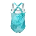 thumbnail image 5 of Uorisanigo Kids Swimsuits for Girls Teal Marble Print Crossback Straps Sport Summer Beach Swimwear One Piece Swimming Training Bathing Suit, Size 9-10, 5 of 7