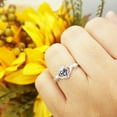 thumbnail image 5 of Dazzlingrock Collection 18K Diamond And Blue Sapphire Bridal Promise Irish Love Claddagh Heart Shape Ring, White Gold, Size 6.5, 5 of 5