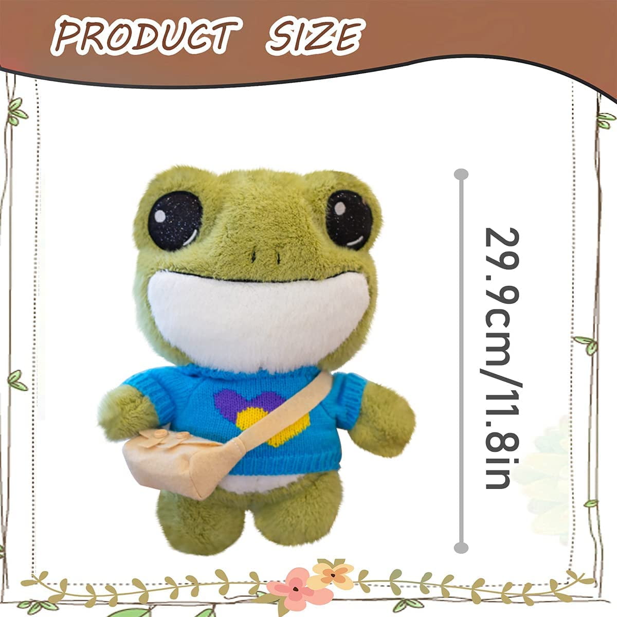 11.8in Frog Stuffed Animal Plush Doll Toy Super Cute Green Frog Walmart