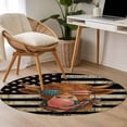 thumbnail image 5 of Independence Day Washable Round Area Rug 3.3 ft, Retro Five-Pointed Star U.S. Flag Farm Funny Cow, Soft Non Slip Rugs Stain Repellent Indoor Felt Carpet for Living Dining Room Bedroom Home Office, 5 of 9