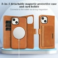 thumbnail image 5 of Dteck for iPhone 15 Plus Case Detachable Wallet Case with Card Holder, 3 in 1 PU Leather Flip Folio with RFID Blocking Stand Shockproof Phone Cover,Brown, 5 of 7