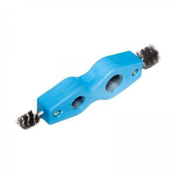 Limpiador de cepillos a batería 5x4 en 1, herramienta de limpieza con cabezal doble, apto para soldadura fuerte, color azul , 5 piezas