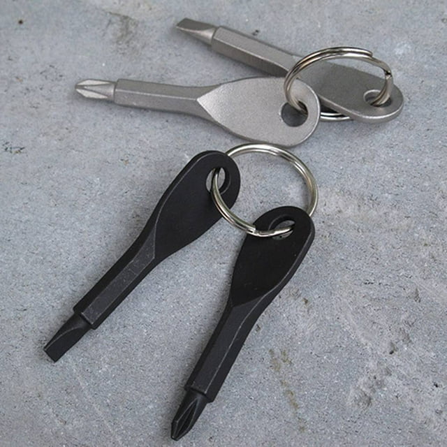 Portable Outdoor EDC Slotted Minus Screwdriver Steel Emergency key ring Key Chain Ring Multifunctional Tool
