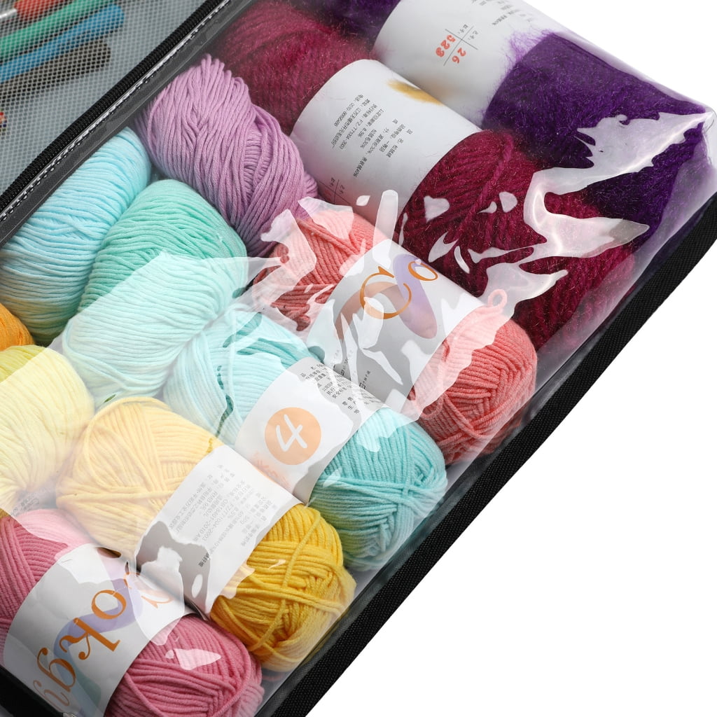 lanema Large Yarn Bag Organizer Unfinished Projects, Crochet Hooks, and Other Supplies
