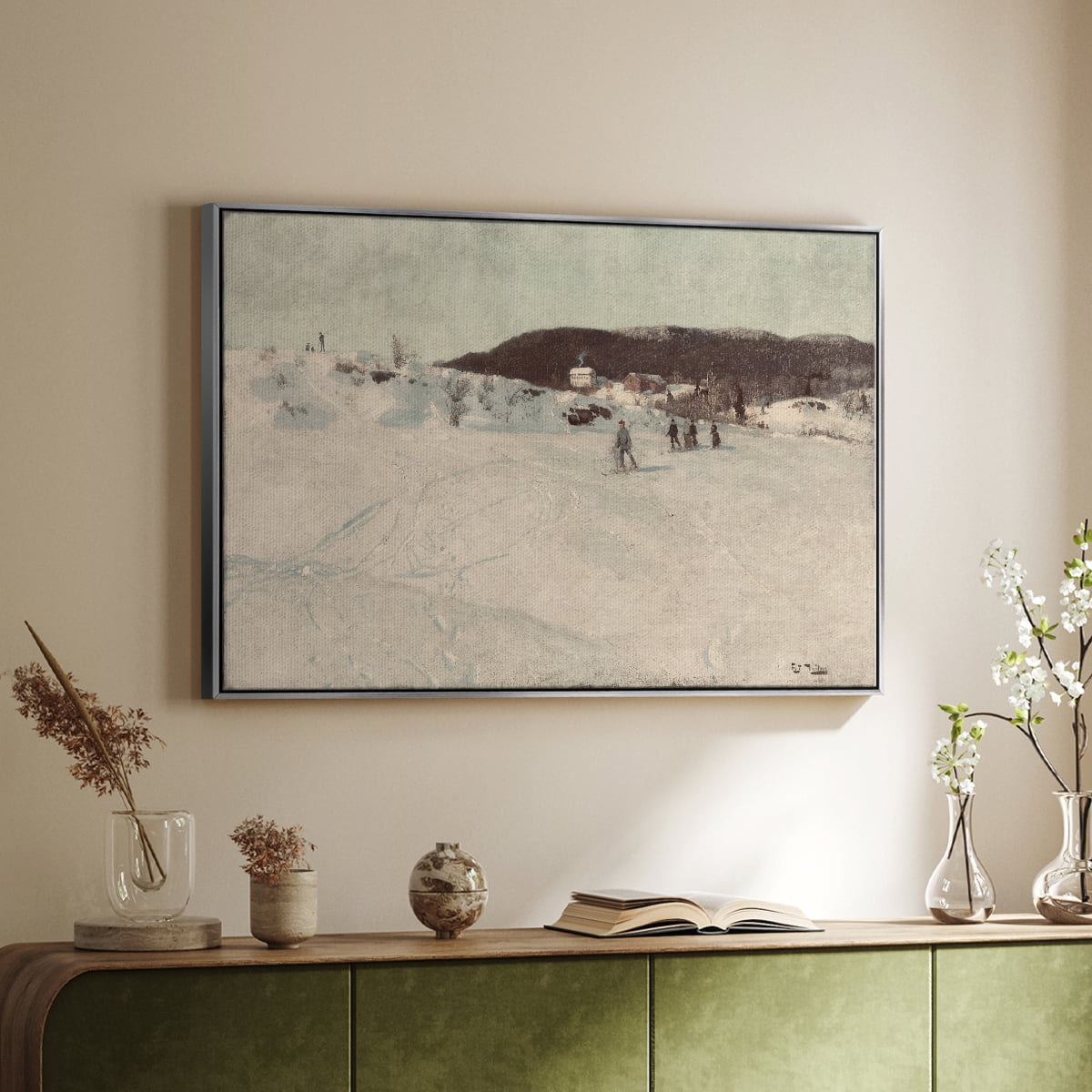 Vintage Landscape-CCLXXVI By Wexford Home Framed in Silver Wood Gallery Wrapped Canvas 17 in. x 25 in.