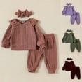 thumbnail image 5 of Durtebeua Baby Girls Fall Winter Clothes Long Sleeve Tops Pants Set Baby Girls Fall Clothes Set Z29-Green,18-24 Months, 5 of 5