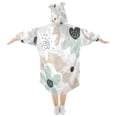 thumbnail image 2 of Floral Seamless Pattern Wearable Blankets Hoodie Oversize Sherpa Wearable Soft Blanket Warm Cozy 3-14 Age, 2 of 7