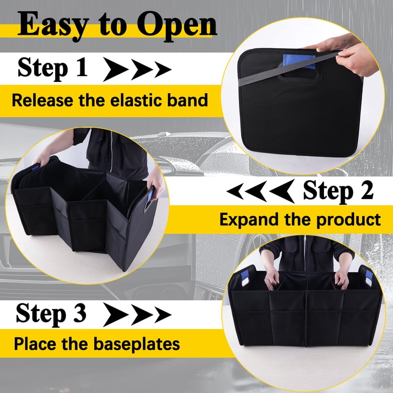 Cyrico Trunk Organizer, Dual-Compartment with Non-Slip Base photo 6