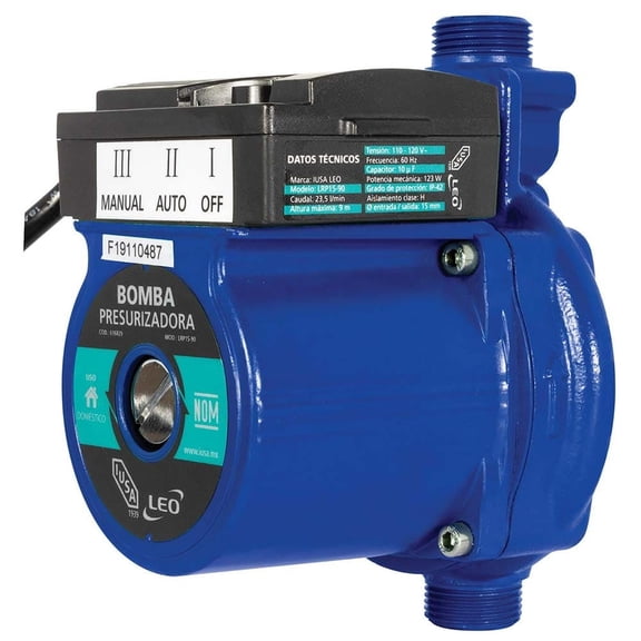 Bomba Hidráulica Presurizadora en Línea Iusa Primo 1/6 HP RS15-9