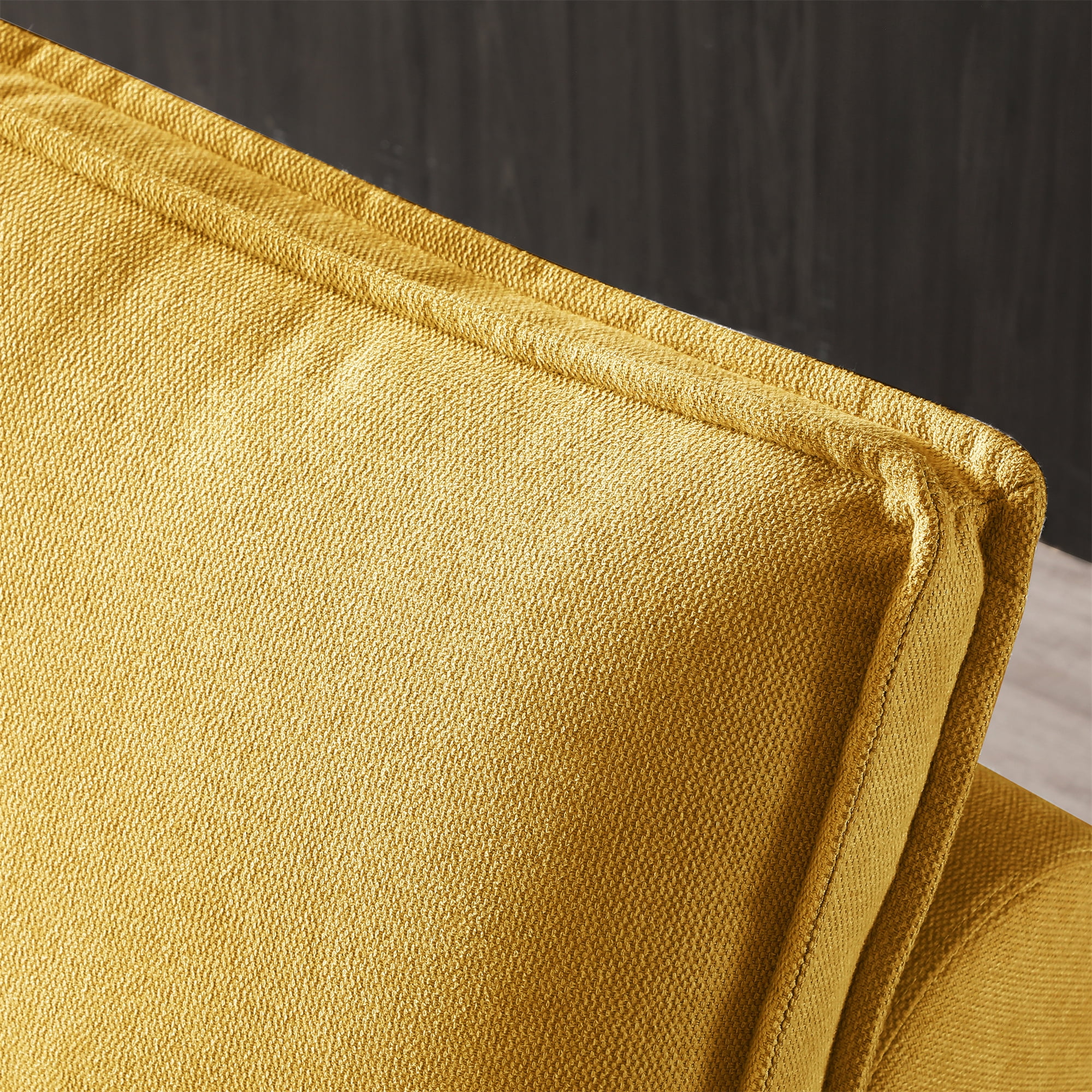 Aukfa 78" Chaise Futon Oversized Pull Out Sleeper Chair Bed for Home Office, Linen, Yellow